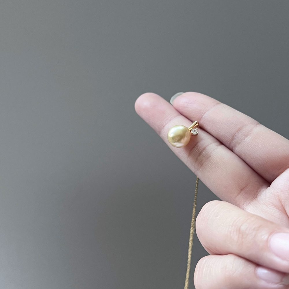 [PERA] Golden South Sea Pearl Pendant Necklace (Drop 9mm+) - JYNJU ...