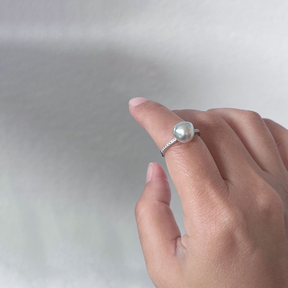 [KAVIA] Salterwater Akoya Pearl Ring (Baroque 9mm)