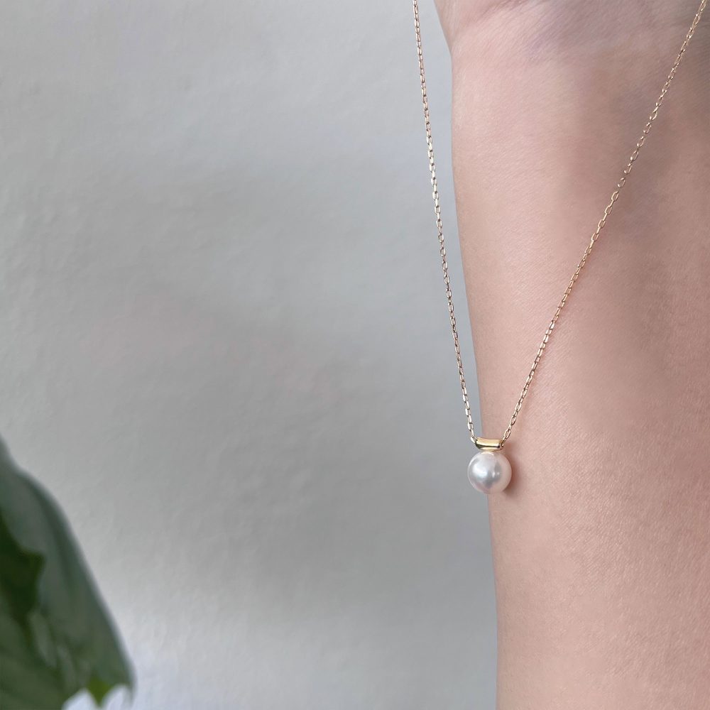 [AVA] Saltwater Akoya Pearl Pendant Necklace (Round 7.6mm)