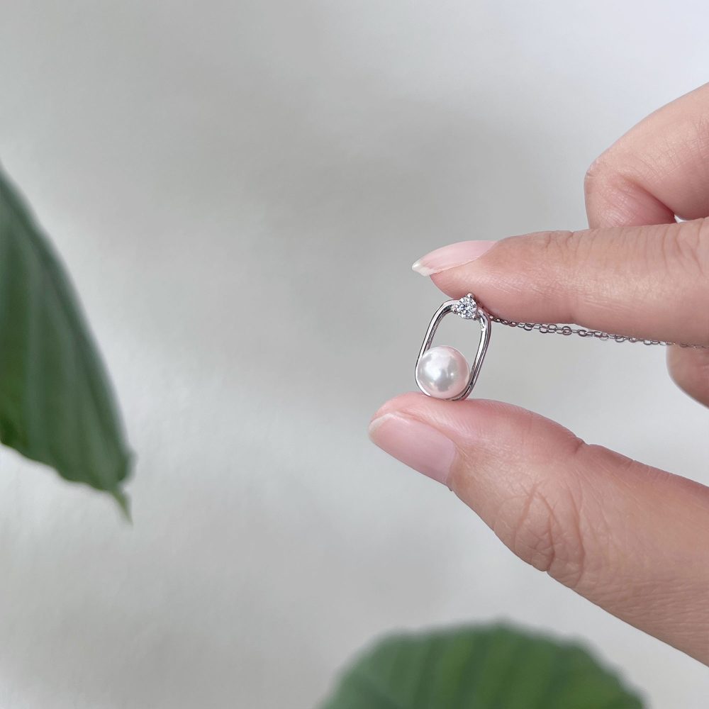 [AERIN] Saltwater Akoya Pearl Pendant Necklace (Round 7mm)