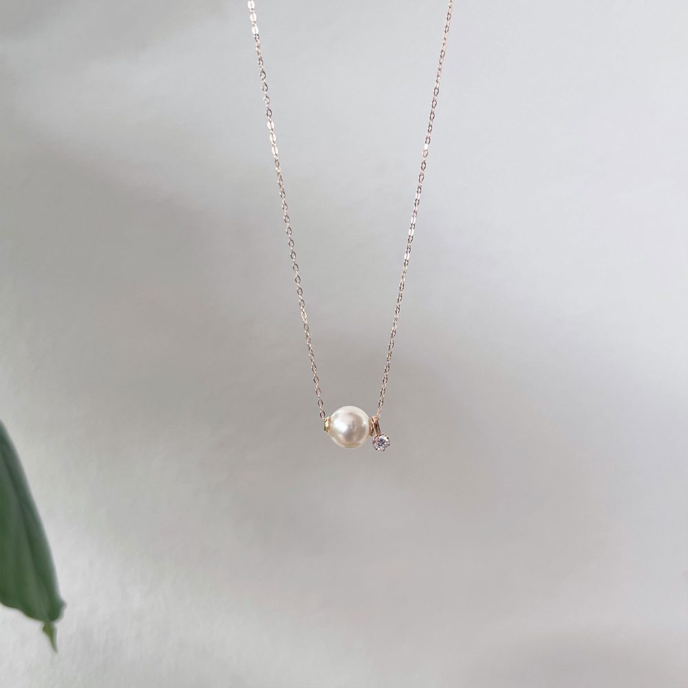 [ARIELLE IV] Saltwater Akoya Pearl Pendant Necklace (Round 8.5mm)