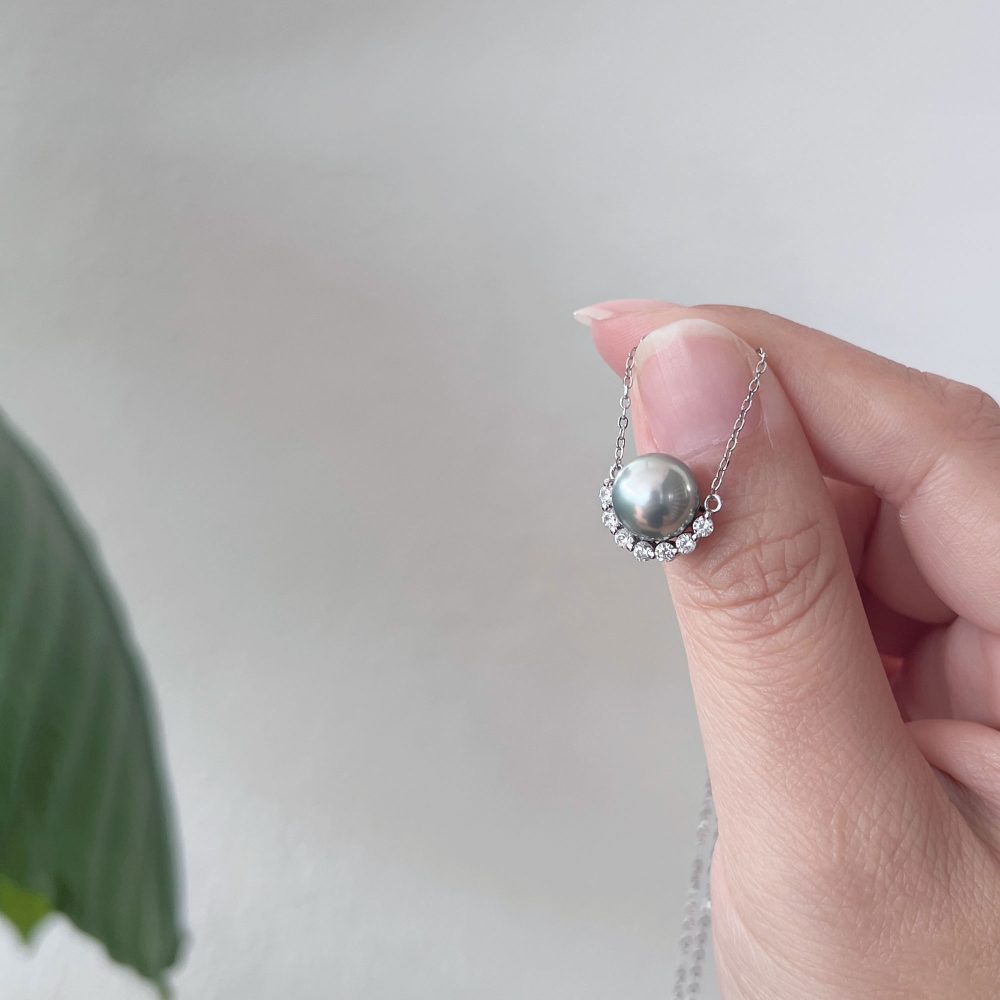 [CASSEY] Saltwater Tahitian Pearl Pendant Necklace (Round 8.8mm)